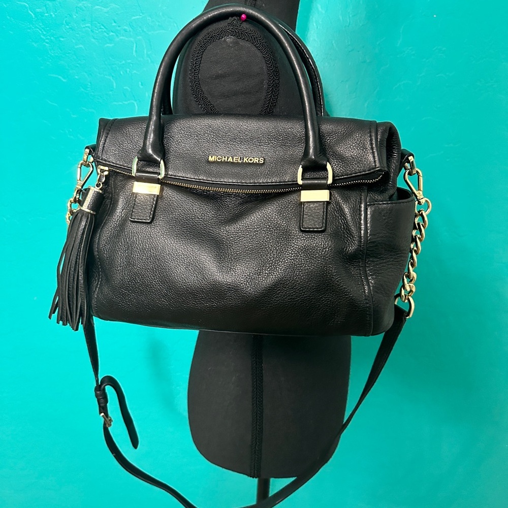 Michael Kors Weston Foldover Pebbled Leather Crossbody